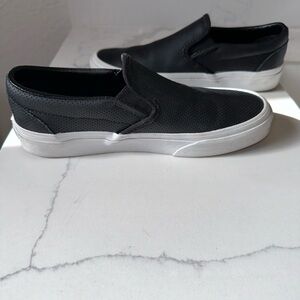 Black Leather Vans Size 6.5